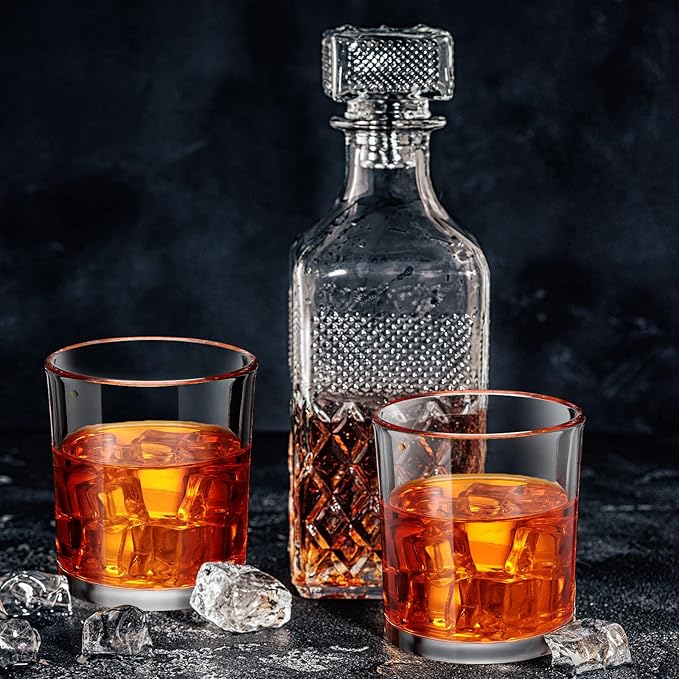 12 Pieces Old Fashioned Whiskey Glasses 10 oz Bourbon Cocktail Rocks Glasses for Whiskey Bourbon Liquor and Cocktail Drinks Gift for Men Home Bar(Classic)