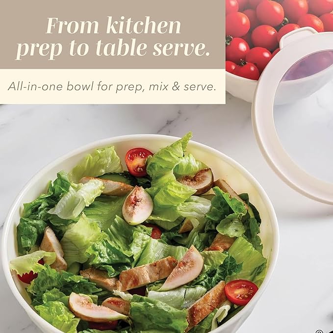 COOK WITH COLOR Mixing Bowls with Lids - 12 Piece Plastic Nesting Bowls Set includes 6 Prep Bowls and 6 Lids, Diamond Design - Microwave Safe