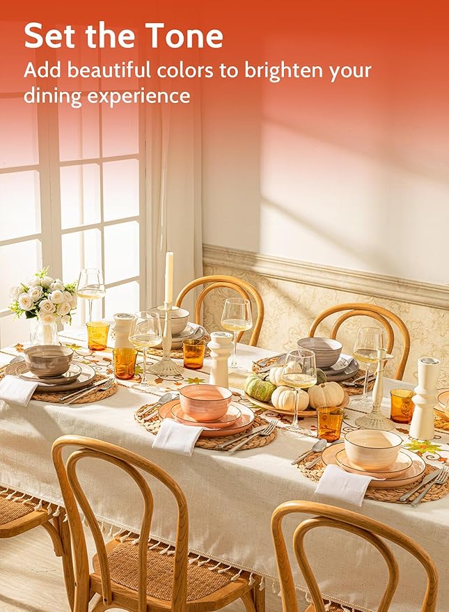 Sweese Porcelain Dinner Plates Set of 6-10 Inch Round Dish Set for Meals, Microwave Dishwasher Safe, Elegant for Parties, Weddings, Restaurants