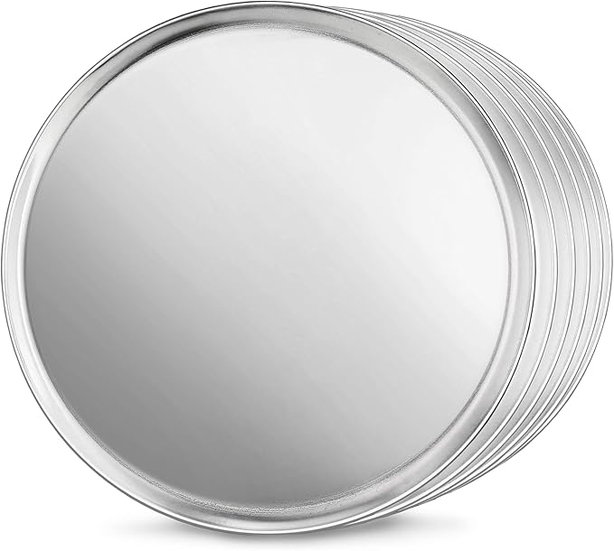 New Star Foodservice 50813 Restaurant-Grade Aluminum Pizza Pan, Baking Tray, Coupe Style, 12-Inch