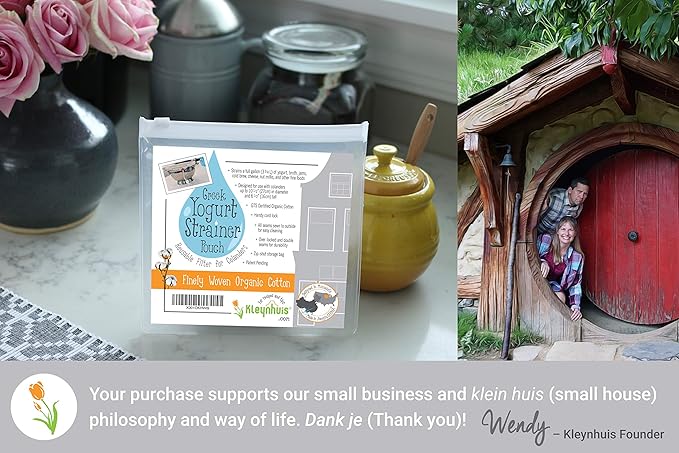 Greek Yogurt Strainer Pouch, Organic Cotton (16"X9") / Reusable Cheesecloth Alternative