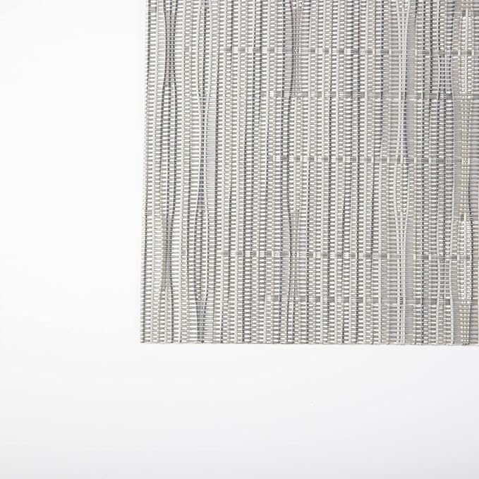 Vinyl Placemats Set of 6 - Easy Clean Modern Durable Washable Place Mats - Heat Resistant Placemats for Kitchen Table - PVC Table Mats for Dining Table (Sliver, 6)