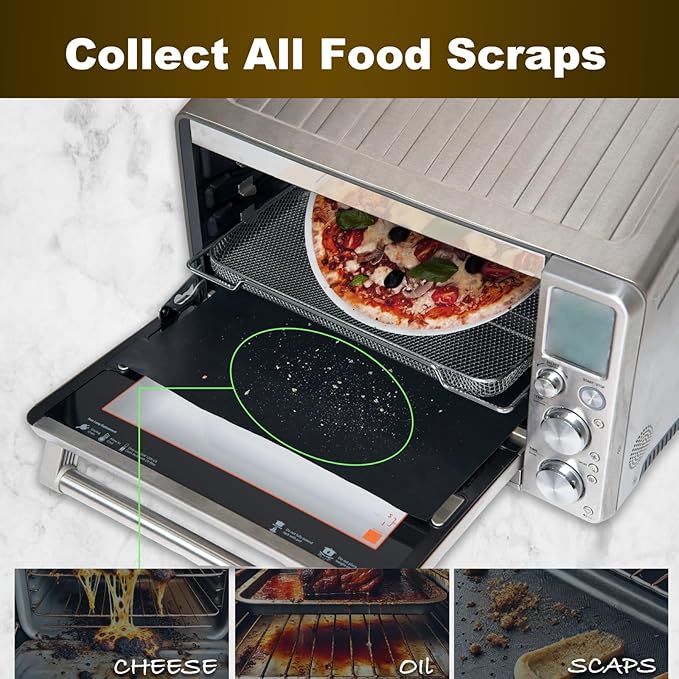 3 Pack Oven Liners for Bottom of Electric Gas Oven, Non-Stick Air Fryer Liners Reusable Teflon Baking Sheets Compatible with Instant Pot 10 Qt Air Fryer Accessories Baking Mat