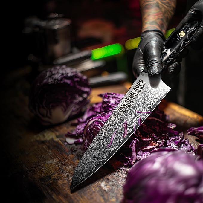 Chef Knife 8 Inch – VG-10 Damascus Stainless Steel, Razor Sharp, Full Tang, Ergonomic G10 Handle – Professional Kitchen Knife for Meat, Vegetables, Fruits – Durable, Balanced Cutlery Gift
