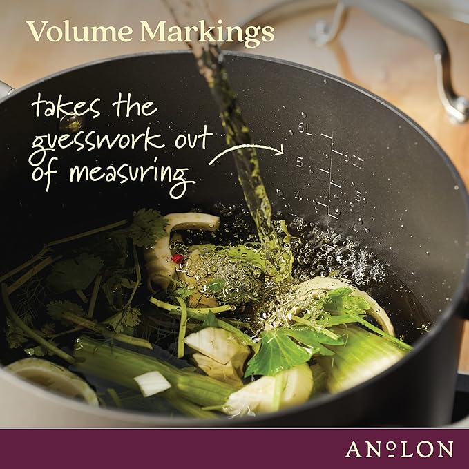 Anolon Advanced Home Hard-Anodized Nonstick Wide Stock Pot/Stockpot (7.5-Quart, Moonstone)