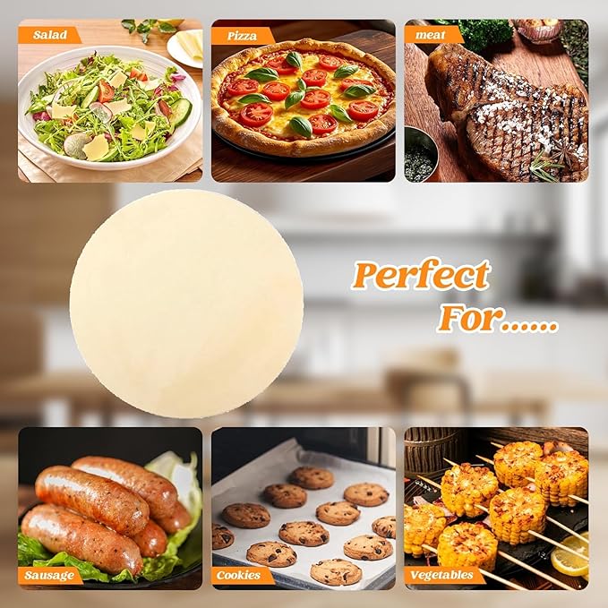 15 Inch Round Pizza Baking Stone for Grill and Oven,Big green Egg Accessories,Heavy Duty Ceramic Pizza Grilling Pan,Thermal Shock Resistance Perfect for Baking Crisp Crust Pizza