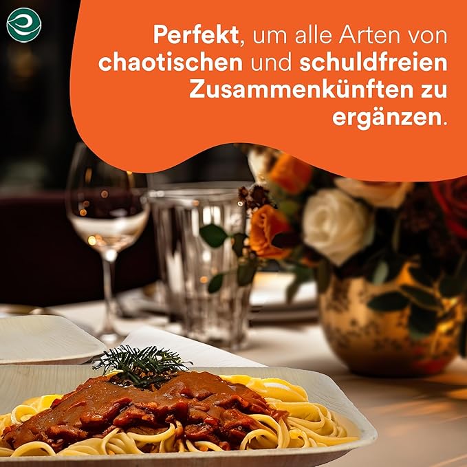 ECO SOUL Compostable 10 Inch Palm Leaf Square Plates (100 Count) Like Bamboo Plates | Biodegradable | Eco-Friendly, Microwave & Oven Safe