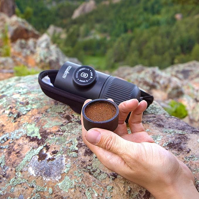 WACACO Nanopresso Portable Espresso Maker Bundled with Protective Case, Mini Travel Coffee Machine, Perfect for Camping, Travel and Office( Black)