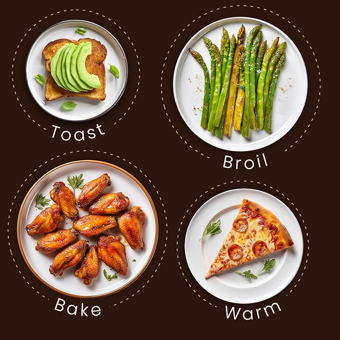 Elite Gourmet ETO490 9L/4 Slice Countertop Toaster Oven with 30-Minute Timer, Adjustable Temperature Control, Includes Baking Pan and Wire Rack, Bake, Broil, Toast, Black