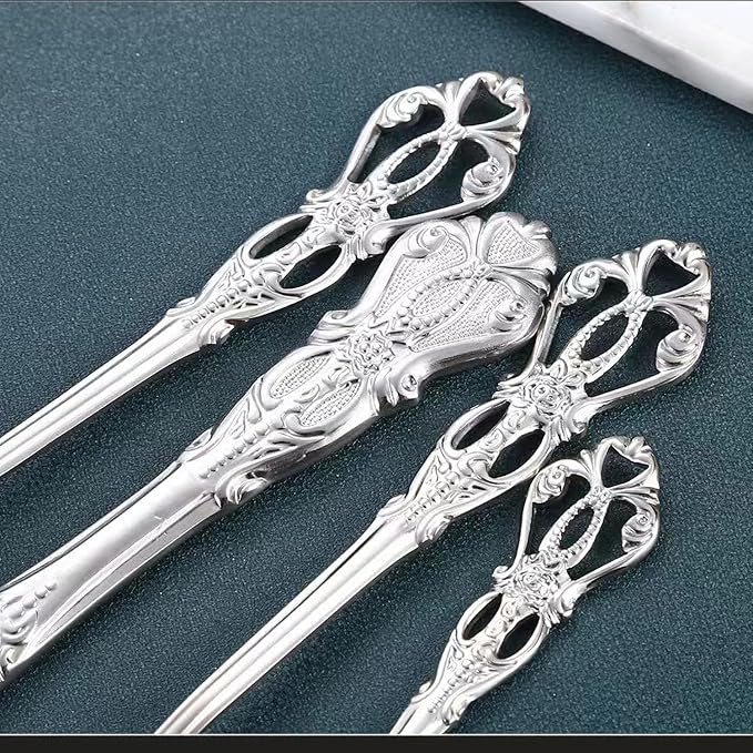 Silverware Set for 2, MIKIWAY 10 Pieces Stainless Steel Flatware Set, Cutlery Tableware Set, Kitchen Utensils Set Include Spoons And Forks Set, Mirror Polished, Dishwasher Safe