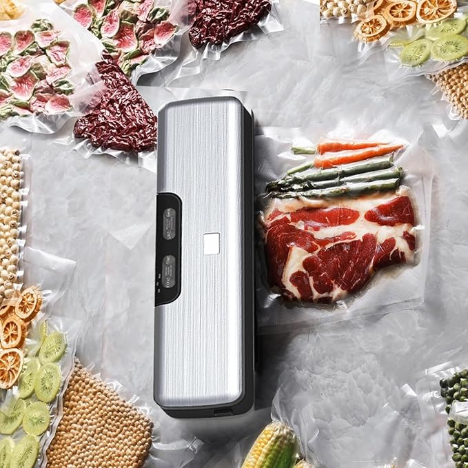 Food Vacuum Sealer Machine Compact Design 100 Times Consecutive Works 5 Food Modes Dry&Moist Multi-Functional Vacuum Sealing Saver Storage with 10 Vacuum Seal Bags