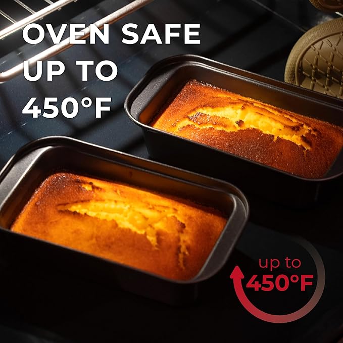 CARTMAN 4-Piece Air Fryer Bakeware Set, Non-Stick Carbon Steel Mini Springform, Bundt Cake Pan, 2 Loaf Pans, Fits Ninja, Chefman, Cosori, Instant Pot, Non-Toxic with Online Recipe Guide