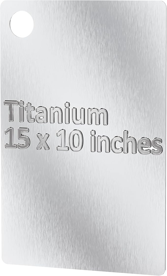 Titanium Cutting Board 0.08" Thick - 100% Pure GR1 Titanium Cutting Boards for Kitchen |Durable and Double-Sided Cutting Boards for Meat, Fruits and Vegetables | Dishwasher Safe (15" x 10" x 0.08")