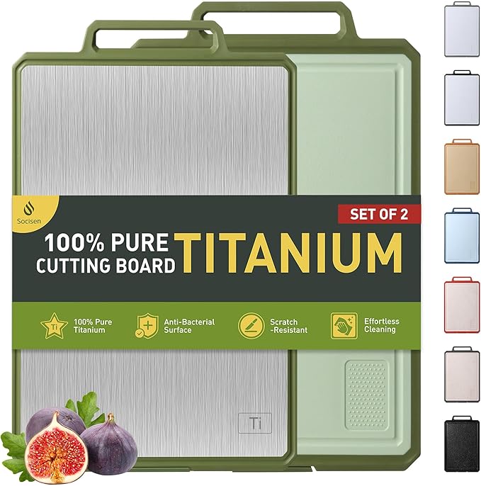 2 Packs Pure Titanium Cutting Boards for Kitchen Chopping Board Butcher Block 2 in 1 Titanium PP Great Grandma Christmas Xmas Birthday Gifts Ideas Grandmother Gigi Granny Nana Glamma