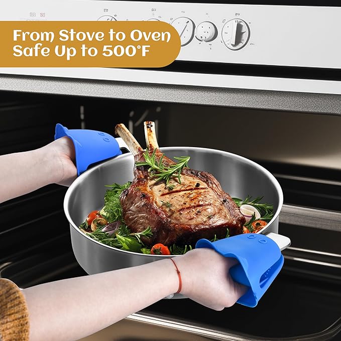 LOLYKITCH Sauté Pan, 7 QT Tri-Ply Stainless Steel Deep Cooking Pot, 12 Inch Everyday Pan with Lid, Large Induction Frying Skillet Compatible with All Cooktops, Two Ergonomic Handles for Conversion