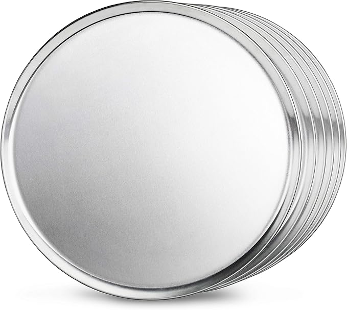 New Star Foodservice 50837 Restaurant-Grade Aluminum Pizza Pan, Baking Tray, Coupe Style, 16-Inch