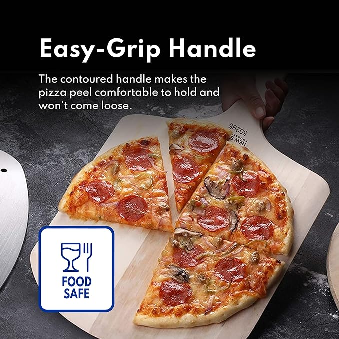 New Star Foodservice 50356 Restaurant-Grade Wooden Pizza Peel, 18" L x 18" W Plate, with 24" L Wooden Handle, 42" Overall Length