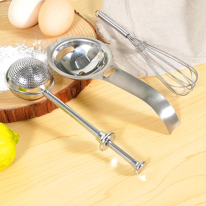 13-Piece Measuring Cups and Spoons Set with Flour Duster, Egg Separator, and Whisk, BPA-Free, Dishwasher Safe Kitchen Baking Tools Gift