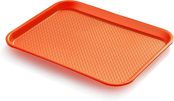 New Star Foodservice Fast Food Tray, Set of 12 (Orange, 14 by 18-Inch)