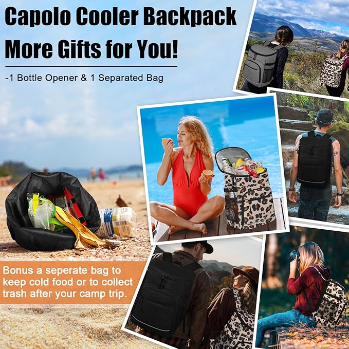 Cooler Backpack Insulated Leakproof Waterproof Backpack Cooler Bag 30/45 Cans, Large Capacity Lightweight Travel Camping Beach Backpack Cooler Ice Chest for Men and Women