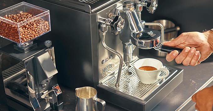 Eureka Mignon Silenzio Espresso Grinder | Silent Technology | Stepless | Timed Dosing | (White, 55mm)