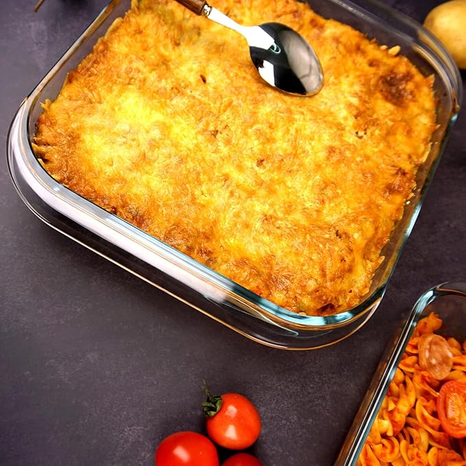 9×9in Square Glass Baking Dish, 2.4QT Glass Baking Pan, Baking Dishes for Oven