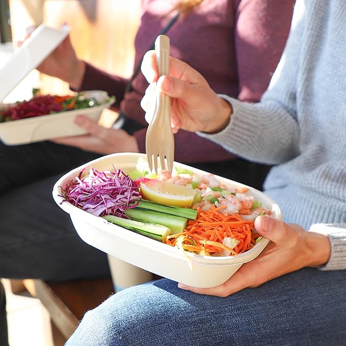 World Centric Compostable NoTree 6" Paper Fork - FSC Certified with a Heat-Tolerant Coating - 1000 Pack
