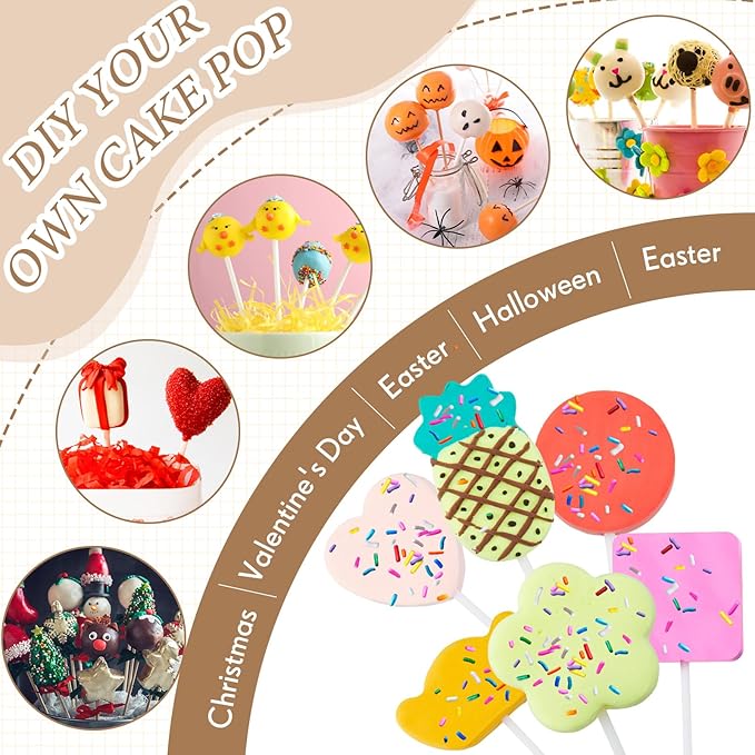 2 Pack Stainless Steel Cake Pop Mold Set, Circle and Heart Cake Pop Cutter and Pusher, Baking Cakepop Supplies Accessories Tools for Home Baking Desserts