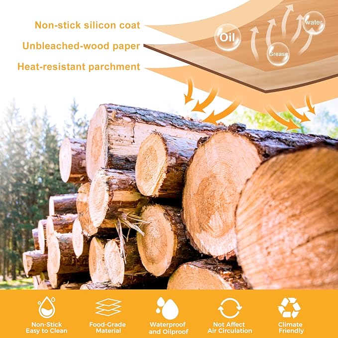 Vailnd Air Fryer Liners Disposable for Dual Basket, 100Pcs 8x5.5 Inch Rectangle Air Fryer Paper Liner for Ninja DZ201 DZ401, Chefman/COSORI 2-Basket Air Fryer, Oil Proof Parchment Paper