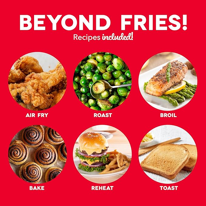 DASH Tasti-Crisp™ Ceramic Air Fryer Oven, 2.6 Qt., Cream – Compact Air Fryer for Healthier Food in Minutes, Ceramic Nonstick Surface, Ideal for Small Spaces - Auto Shut Off, Digital, 1000-Watt