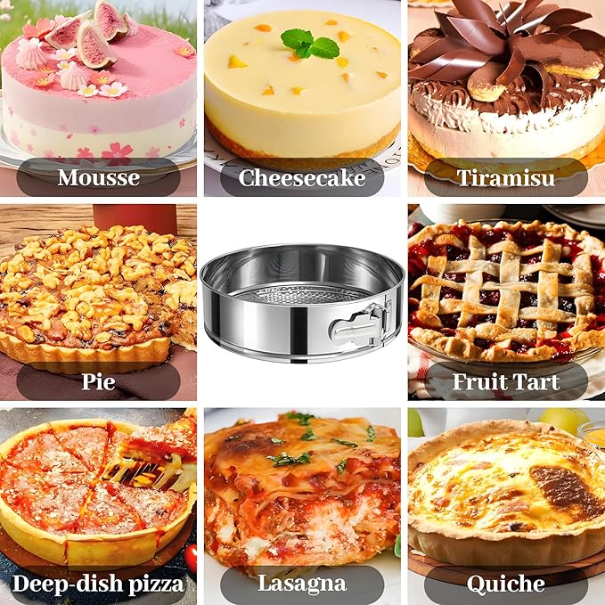 10 Inch Springform Pan 304 Stainless Steel Nonstick Springform Cake Pan with Removable Bottom, Round Spring Form Cheesecake Pans For Baking
