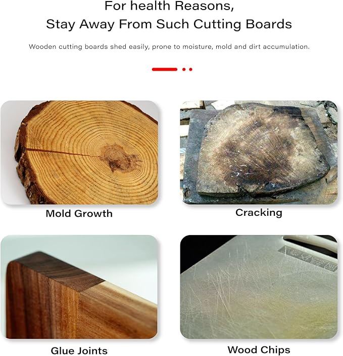 Standerd Size Titanium Cutting Boards for Kitchen - Cutting Edge Hygiene & Durability, 1 Pack Double-Sided, Food Grade for Meat, Fruits & Vegetables – Dishwasher Safe, Easy to Clean (15.4 x 11 in)