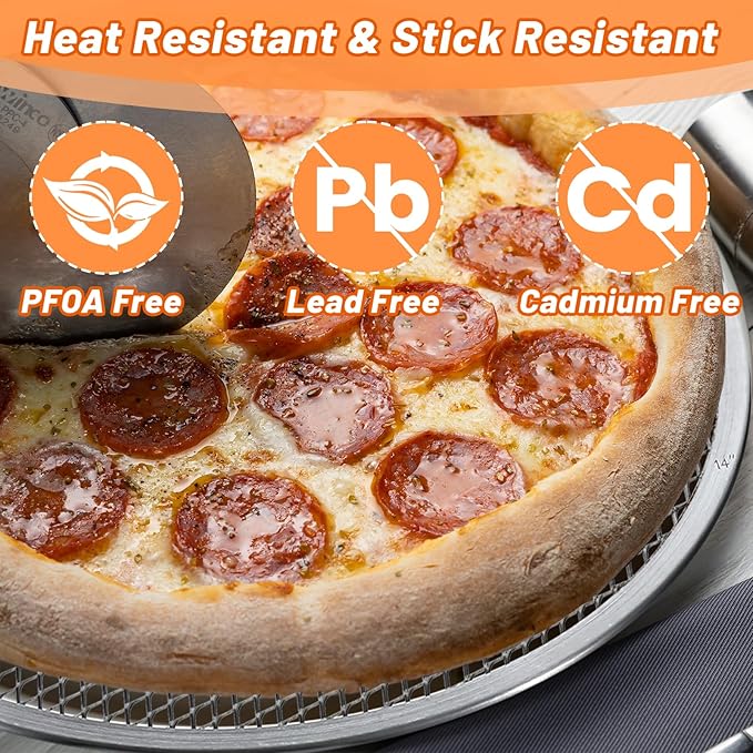 Tobeelec 4 Pcs Aluminum Pizza Screen Set, Alloy Seamless Pizza Screen, Non Stick Aluminum Mesh Baking Tray for Oven, Seamless, Rust-Free, Durable Baking Trays for Crispy Crus(8/10/12/14 Inch)