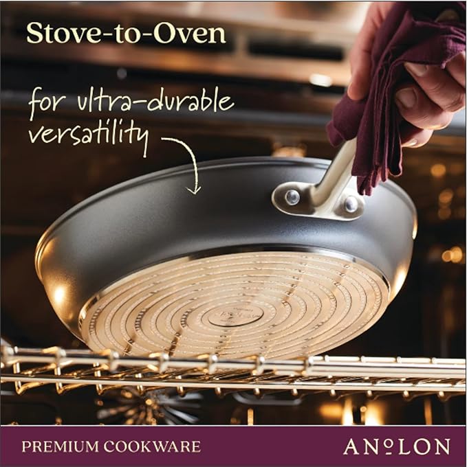 Anolon Accolade Forged Hard Anodized Nonstick Frying Pans/Skillet Set, 10 Inch and 12 Inch - Moonstone Gray