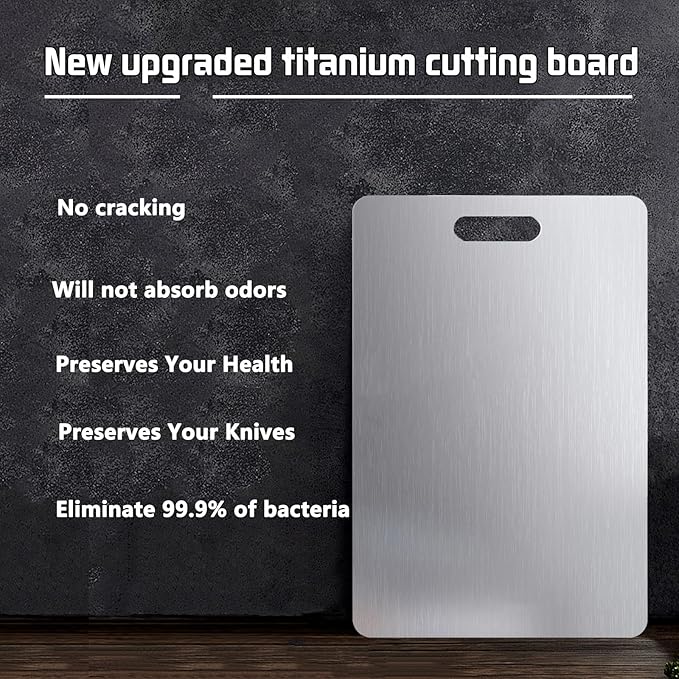 Titanium Cutting Boards For Kitchen, 3Pcs 100% Pure Cut Titanium Cutting Board, Food Grade Quality,Easy To Clean And Will Not Absorb Odors, Suitable For Kitchen Or Outdoor Camping