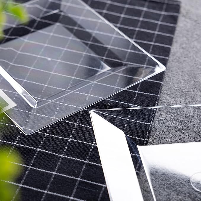 100 Pack Clear Plastic Square Dessert Plates, 6.5" Disposable Salad Plate Heavy Duty Plate for Party, Wedding, Christmas, Picnic