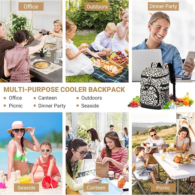 Cooler Backpack, Lightweight and Soft Backpack Cooler for Men Women, Insulated Lunch Bag for Camping Traveling Hiking