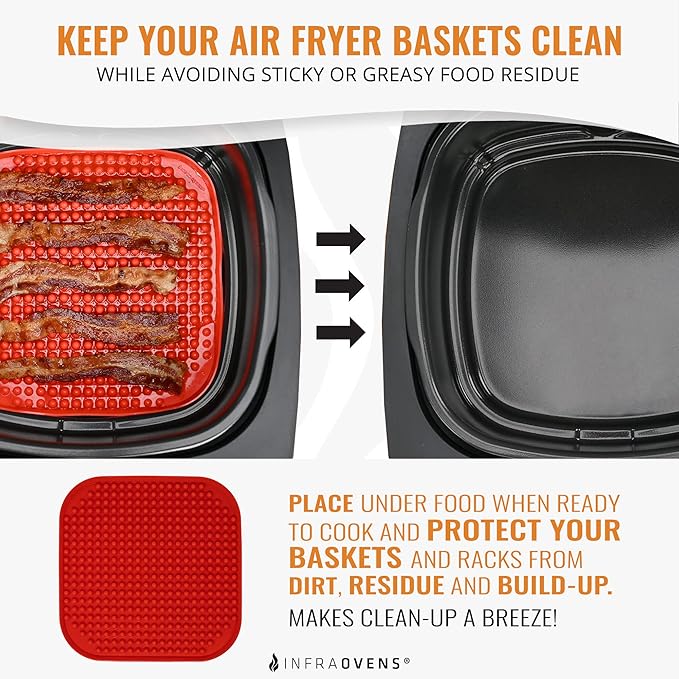 Air Fryer Rack Accessories Compatible with Comfee, Dash, Nuwave® Brio 6qt + More | 6.3 inch Air Fryer Accessory Set with Rack & Silicone Mat and Reusable Mats for Compact, Small, and Mini Air Fryers