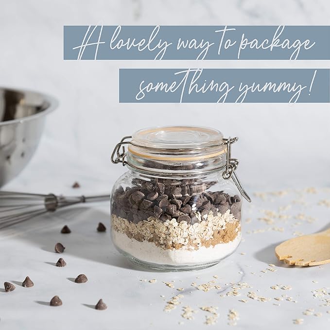 Galashield Glass Jars with Lids 24 oz Food Storage Jars with Airtight Lids Leak Proof Glass Canisters Kitchen Jars