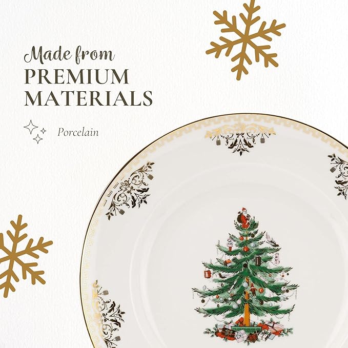 Christmas Tree Gold Dinner Plate (Set of 4)