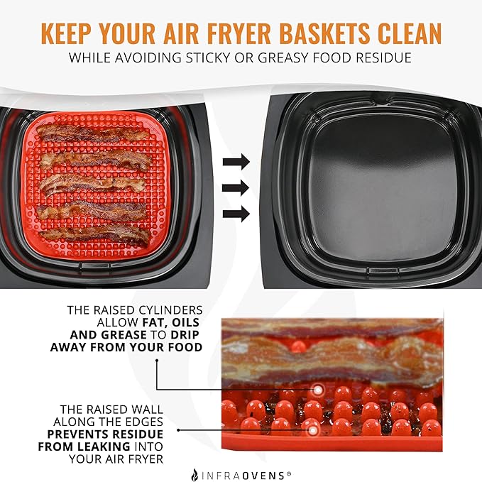 Air Fryer Rack Accessories Compatible with Chefman, Cosori, Gourmia, Instant Pot, Gowise, Paula Deen, Kalorik, Power XL, PowerXL Grill, Nuwave® + More | 8.7 inch Air Fryer Accessory Set