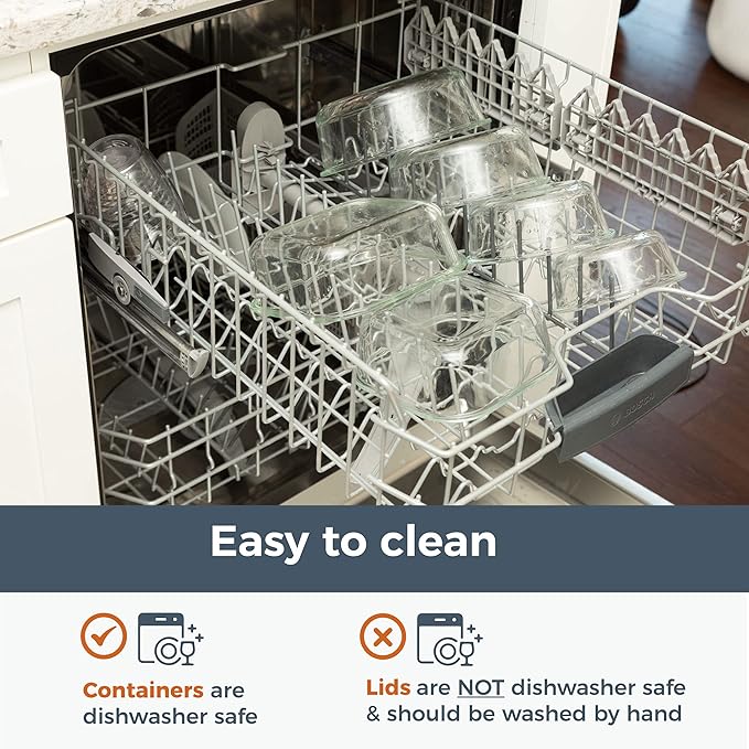 Crutello Glass Meal Prep Containers with Bamboo Lids, 4 Pack - Airtight Clear Food Storage Canisters for Kitchen Organization - A Family-Owned American Brand