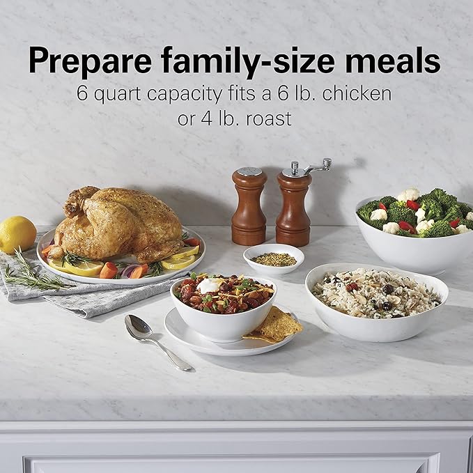 Hamilton Beach 6-in-1 Electric Pressure Cooker with Temperature Probe, Slow Cooks, Sautés, Browns, Steams, Rice Function, Egg and More, 6 Quart Capacity, Stainless Steel (34506)