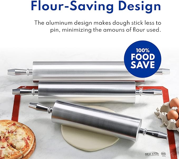 New Star Foodservice - Extra Heavy Duty Restaurant Aluminum Rolling Pin (15-Inch)