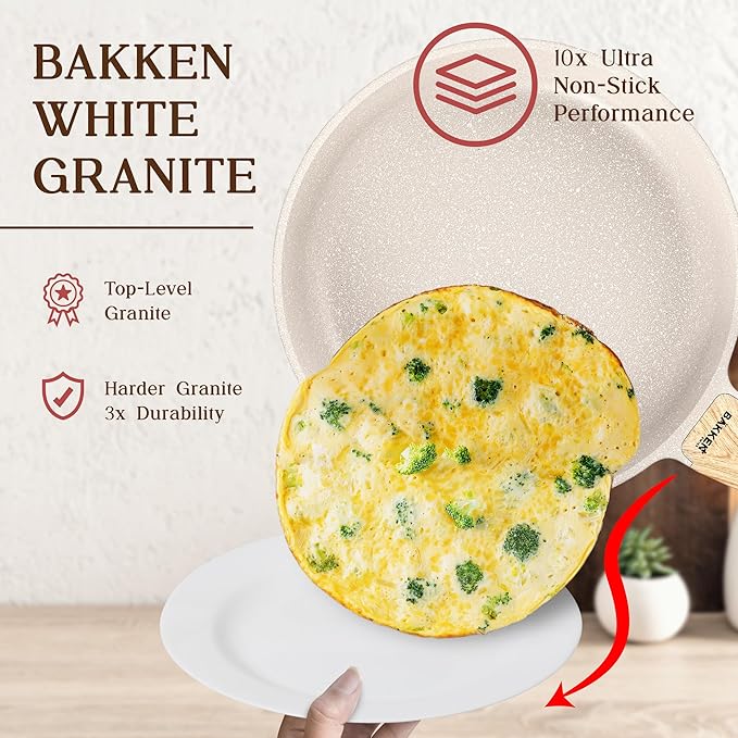 Bakken-Swiss 20-Piece Kitchen Cookware Set – Granite Non-Stick – Eco-Friendly – for All Stoves & Oven-Safe