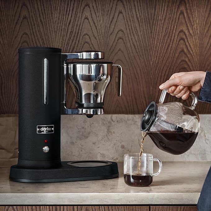 aarke Coffee Maker - Electric 10 Cup / 42 fl oz Drip Brewer with Automatic Drip-Stop, Glass Carafe, Brews Full Pot in Under 6 Minutes, SCA certified, Matte Black