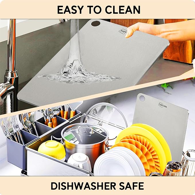 Titanium Cutting Board, Small 12” x 8” - 2MM Thick Premium Titanium Chopping Board - 100% Pure Titanium Cutting Boards for Kitchen - Double Sided, Ideal for Chopping, Slicing & Dicing