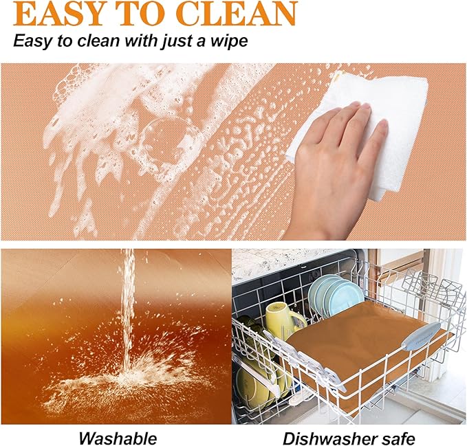 UBeesize 75 Inch Roll Reusable Copper Oven Liners for Bottom of Oven,Thick Heavy Duty Non Stick Teflon Oven Mats Cut to Custom Fit Electric, Gas, Toaster,Convection, Microwave Ovens and Grills