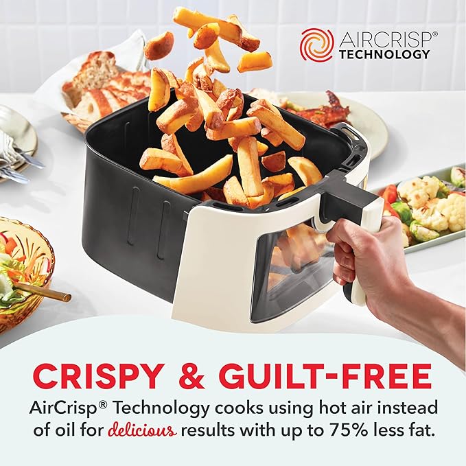 DASH 7qt Clear View Digital Air Fryer - Cream