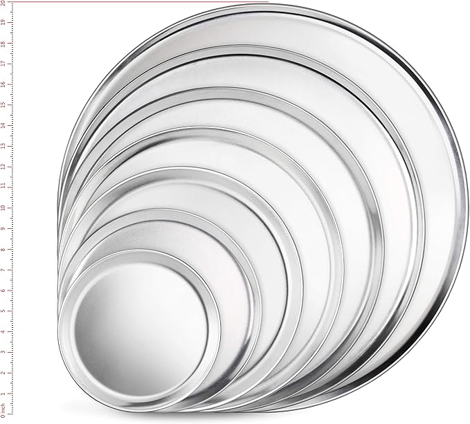 New Star Foodservice 50837 Restaurant-Grade Aluminum Pizza Pan, Baking Tray, Coupe Style, 16-Inch